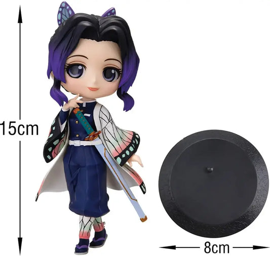 Anime Demon Slayer Shinobu Kocho Action Figure | Collectible Figurine | 15cm Q-Style Model Toy