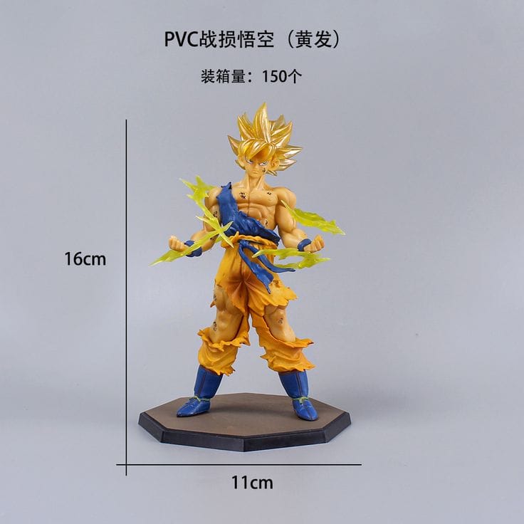 DBZ – Super Saiyan Goku PVC Battle-Damaged Action Figure (17cm)