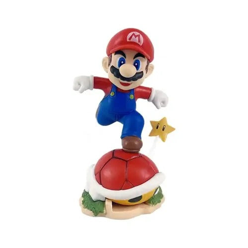 12cm PVC Jumping Plumber Figurine – Action Pose with Red Shell & Star | Collectible Display Model