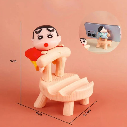 Shinchan on Chair Phone Holder | Cute PVC Figurine Stand for Smartphones