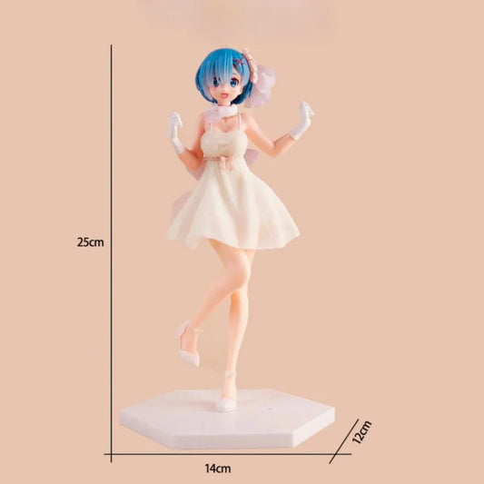 Rem Crystal White Dress Ver. PVC Figure | Re:Zero Anime Collectible Figurine (25cm)