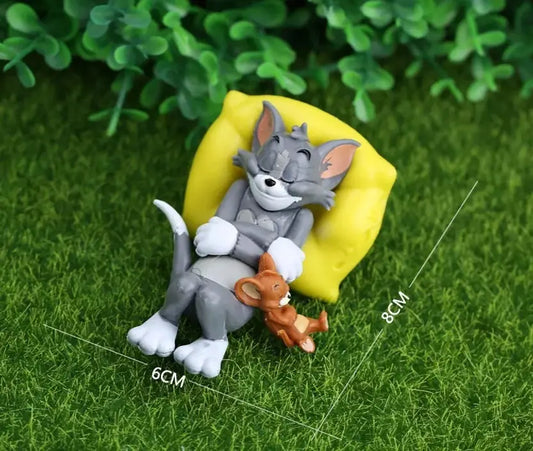 Tom & Jerry Cute Sleeping Dashboard Toy | Car & Home Decor Figurine (8cm x 6cm)