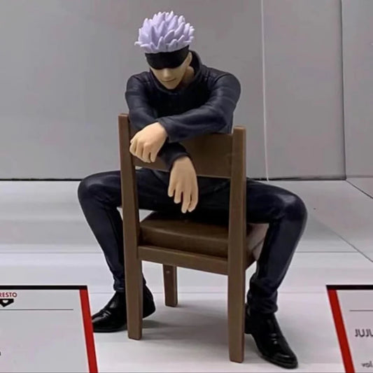 Satoru Gojo Sitting on Chair PVC Figure – Jujutsu Kaisen Collectible (11cm)
