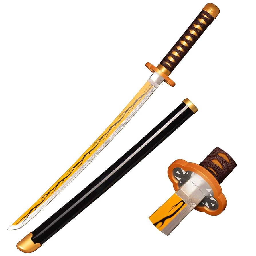 Zenitsu Agatsuma Nichirin Katana – Fully Assembled Cosplay Sword, size-104cm