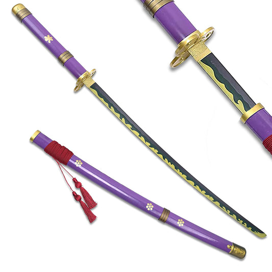 Zoro Enma Purple Katana Sword with Black & Gold Blade , size- 104cm