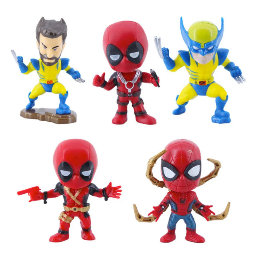Marvel Mini Heroes – Deadpool - Wolverine Action Figure Set (5 PCS)