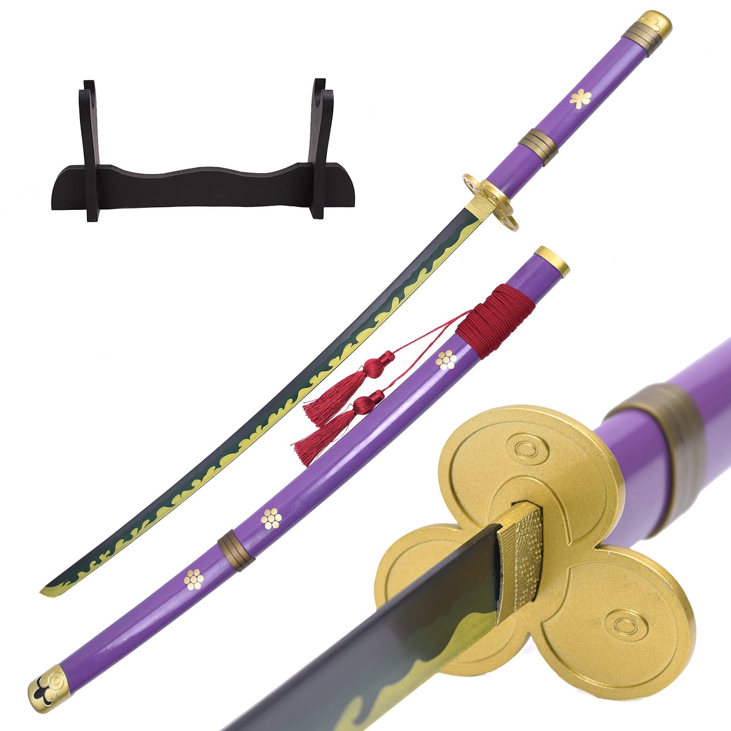 Zoro Enma Purple Katana Sword with Black & Gold Blade , size- 104cm