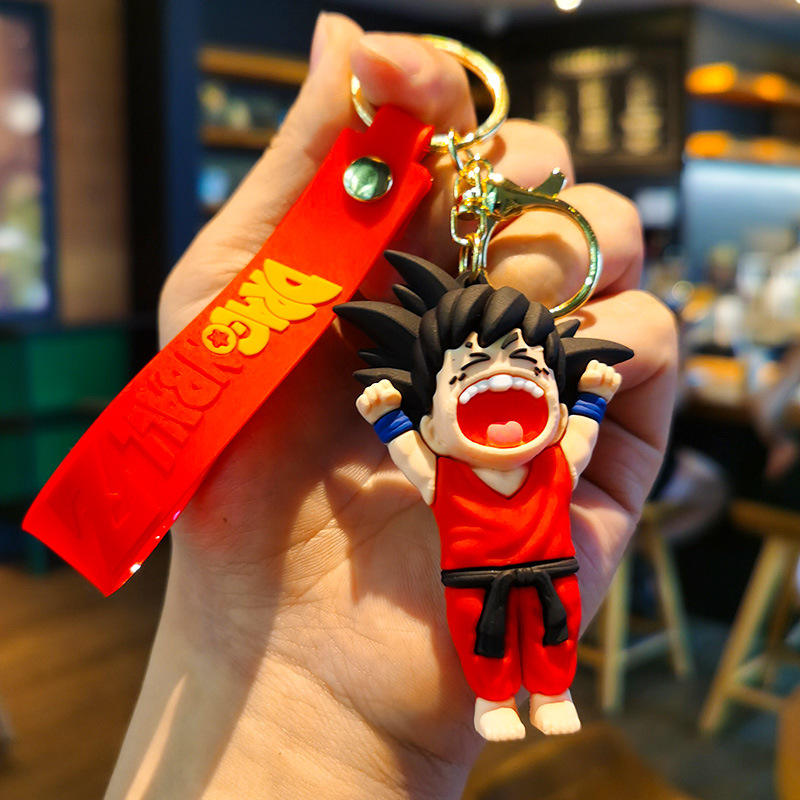 Dragon Ball Z Keychain | Cute Goku Figurine with Red Strap