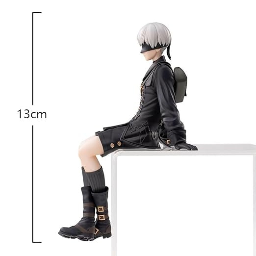 Anime Girl PVC Figure – Black Outfit with Blindfold Collectible (13cm)