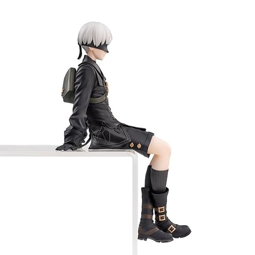 Anime Girl PVC Figure – Black Outfit with Blindfold Collectible (13cm)