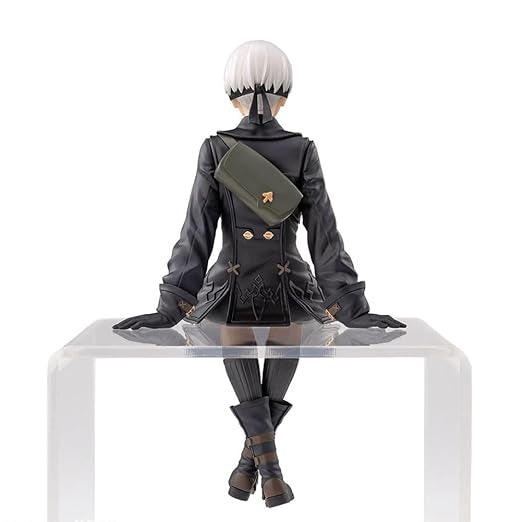 Anime Girl PVC Figure – Black Outfit with Blindfold Collectible (13cm)