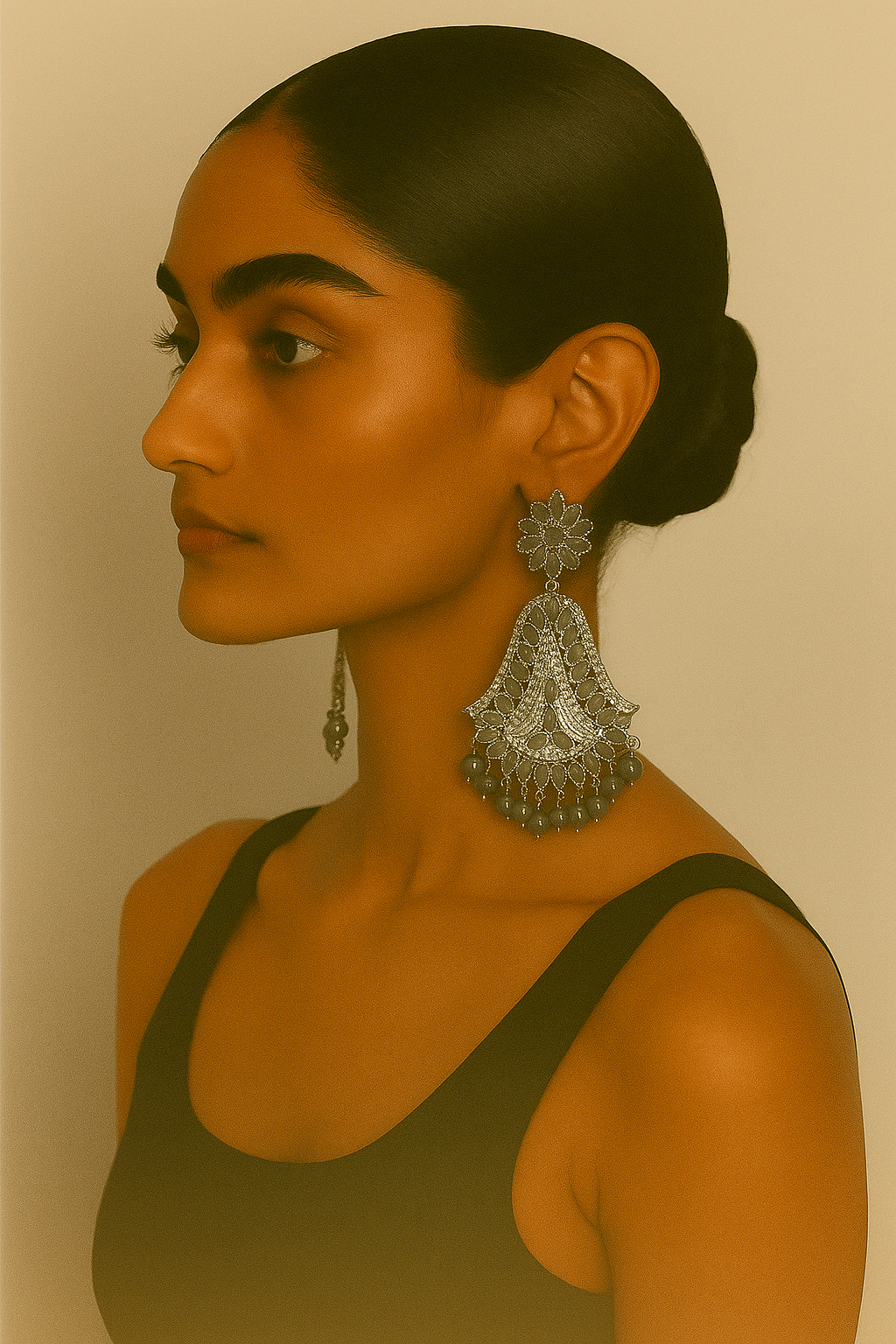 Elegant Silver-Plated Floral Statement Earrings