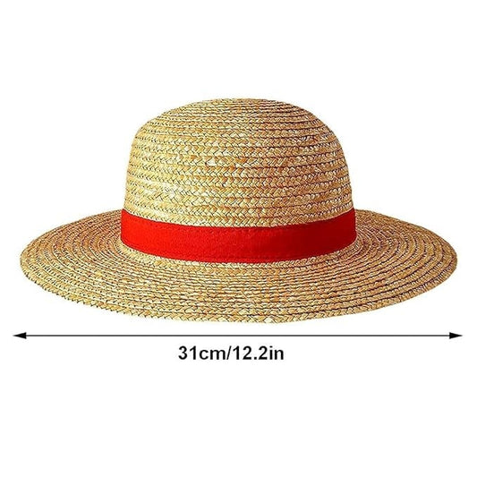 Classic Straw Hat with Red Band – Anime Cosplay & Summer Beach Style