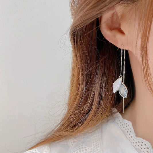 Elegant Leaf Drop Dangle Earrings
