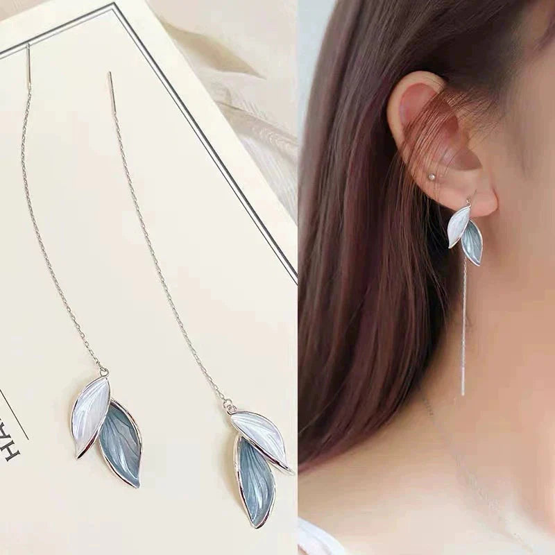 Elegant Leaf Drop Dangle Earrings