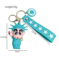 Shinchan Cartoon Keychain – Statue of Liberty Design (Blue)