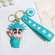 Shinchan Cartoon Keychain – Statue of Liberty Design (Blue)
