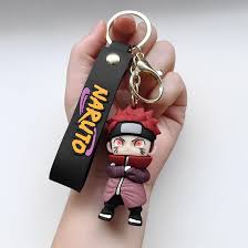 Naruto Anime Keychain – Gaara Chibi Figure with Black Strap
