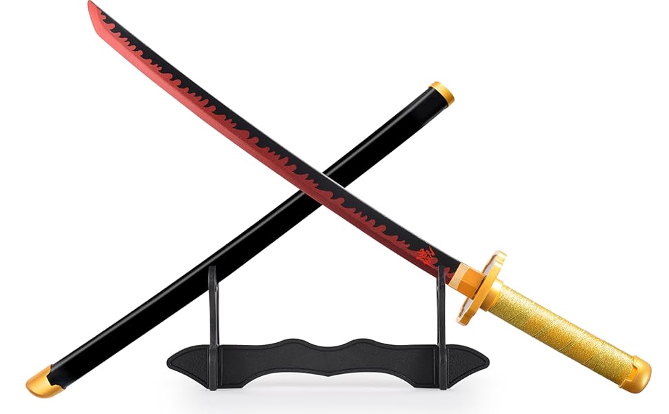 Yoriichi demon slayer Katana – Demon Slayer Cosplay Sword with Flame Design, size- 104cm