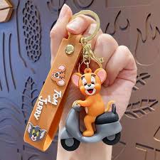 Tom & Jerry Cartoon Keychain – Cute Jerry Riding Scooter Design