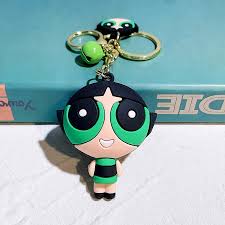 Powerpuff Girls Cartoon Keychain – Buttercup Character with Charm