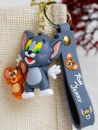 Tom and Jerry Keychain | Cartoon Character Keyring for Kids & Adults