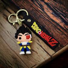 Dragon Ball Z Keychain – Vegeta Figurine with Logo Strap