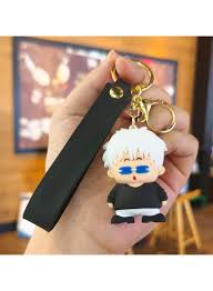 Anime Character Keychain with Black Strap – Stylish Collectible Accessory