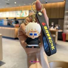 Anime Character Keychain with Black Strap β Stylish Collectible Accessory