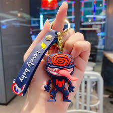 Cartoon Character Keychain | Cute PVC Key Ring with Strap & Bell | Stylish Key Holder for Bags, Bikes & Gifts