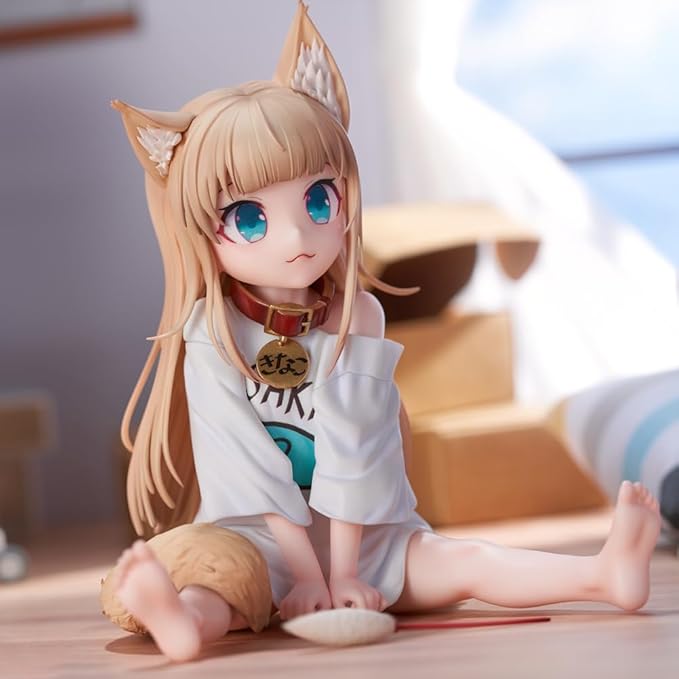 Anime Cat Girl PVC Figure – Cute Sitting Pose Collectible | 14 cm Anime Figurine for Fans & Collectors