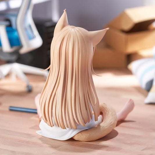 Anime Cat Girl PVC Figure – Cute Sitting Pose Collectible | 14 cm Anime Figurine for Fans & Collectors