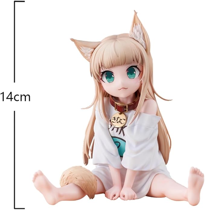 Anime Cat Girl PVC Figure – Cute Sitting Pose Collectible | 14 cm Anime Figurine for Fans & Collectors