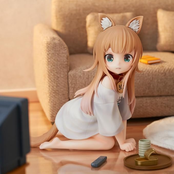 Anime Cat Girl PVC Figure β Kneeling Pose Collectible | 14 cm Cute Anime Figurine for Fans & Collectors
