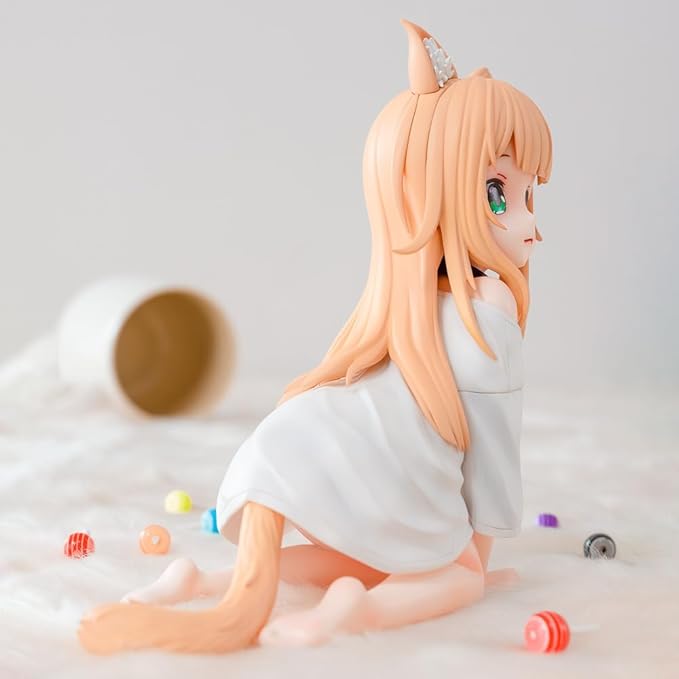 Anime Cat Girl PVC Figure β Kneeling Pose Collectible | 14 cm Cute Anime Figurine for Fans & Collectors