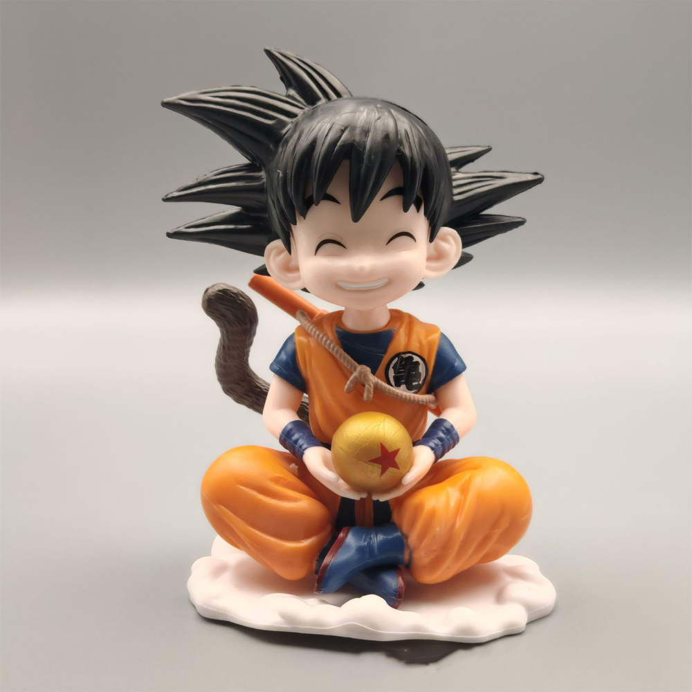 Kid Goku Smiling Collectible Figurine – 13cm | Dragon Ball Anime Character Toy | PVC Model (Orange Outfit)