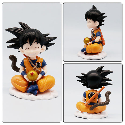 Kid Goku Smiling Collectible Figurine – 13cm | Dragon Ball Anime Character Toy | PVC Model (Orange Outfit)