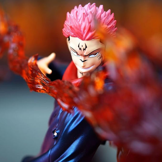 Sukuna Action Figure | Jujutsu Kaisen Anime Collectible | 30cm Flame Effect PVC Statue | Premium Detailed Figurine