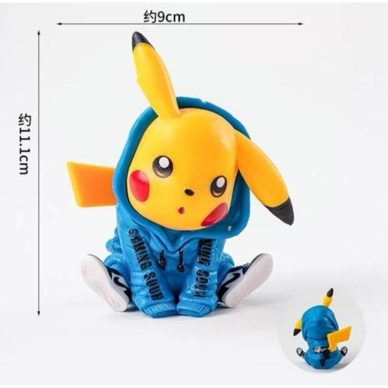 Cute Anime-Inspired Collectible Figurine – Yellow Character in Blue Hoodie (PVC, 12 cm) | Decorative Model Toy