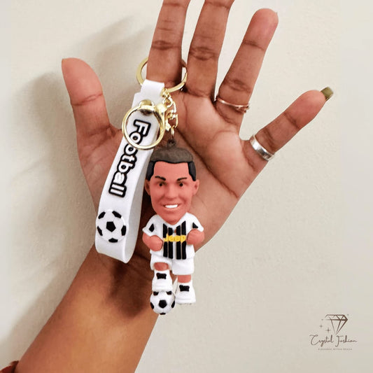 Football Player Keychain with Strap – Sports Fan Accessory