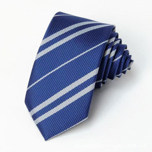 Premium Textured Blue Striped Formal Necktie for Men