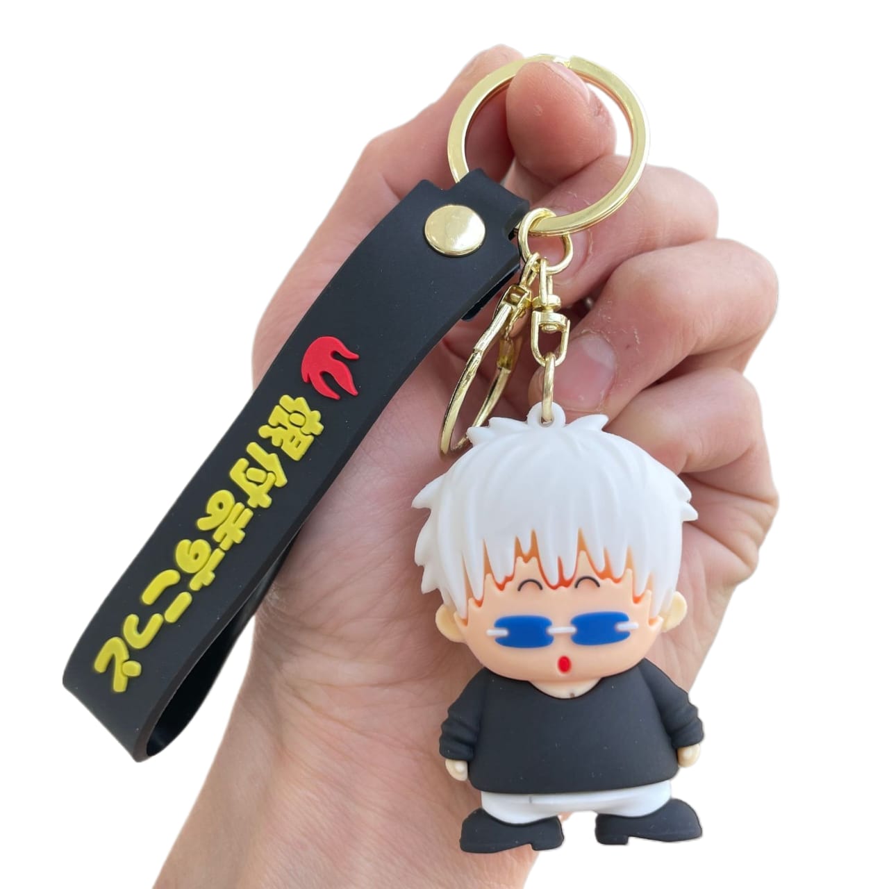 Anime Character Keychain with Black Strap – Stylish Collectible Accessory