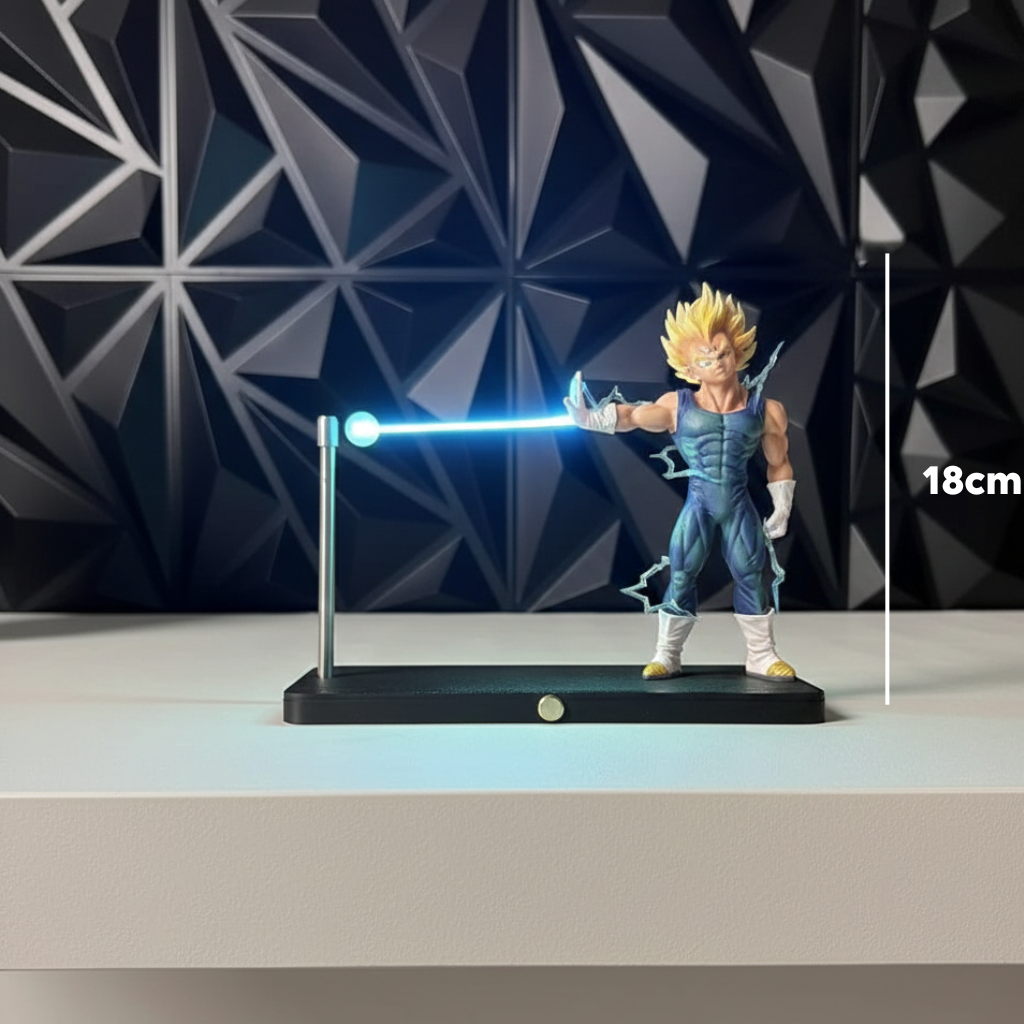 Super Saiyan Warrior LED Figure – Anime Action Figure with Light Beam Effect, PVC Collectible Display Model for Fans and Collectors[18cm]