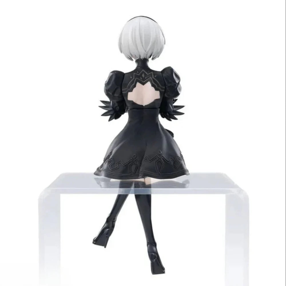 PVC Sitting Yorha No.2 Type B (2B) Anime Action Figure | 15cm Collectible Model Toy