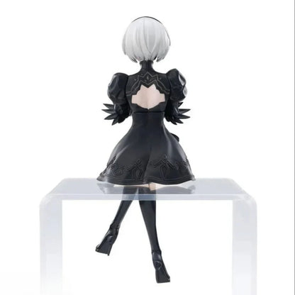 PVC Sitting Yorha No.2 Type B (2B) Anime Action Figure | 15cm Collectible Model Toy