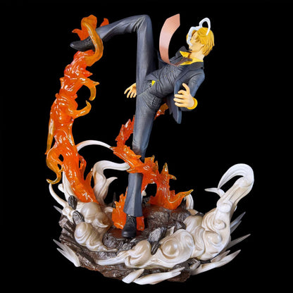 🔥 Premium Sanji Battle Action Figure – Diable Jambe Flame Kick Edition | Collector’s Statue [32cm]🔥
