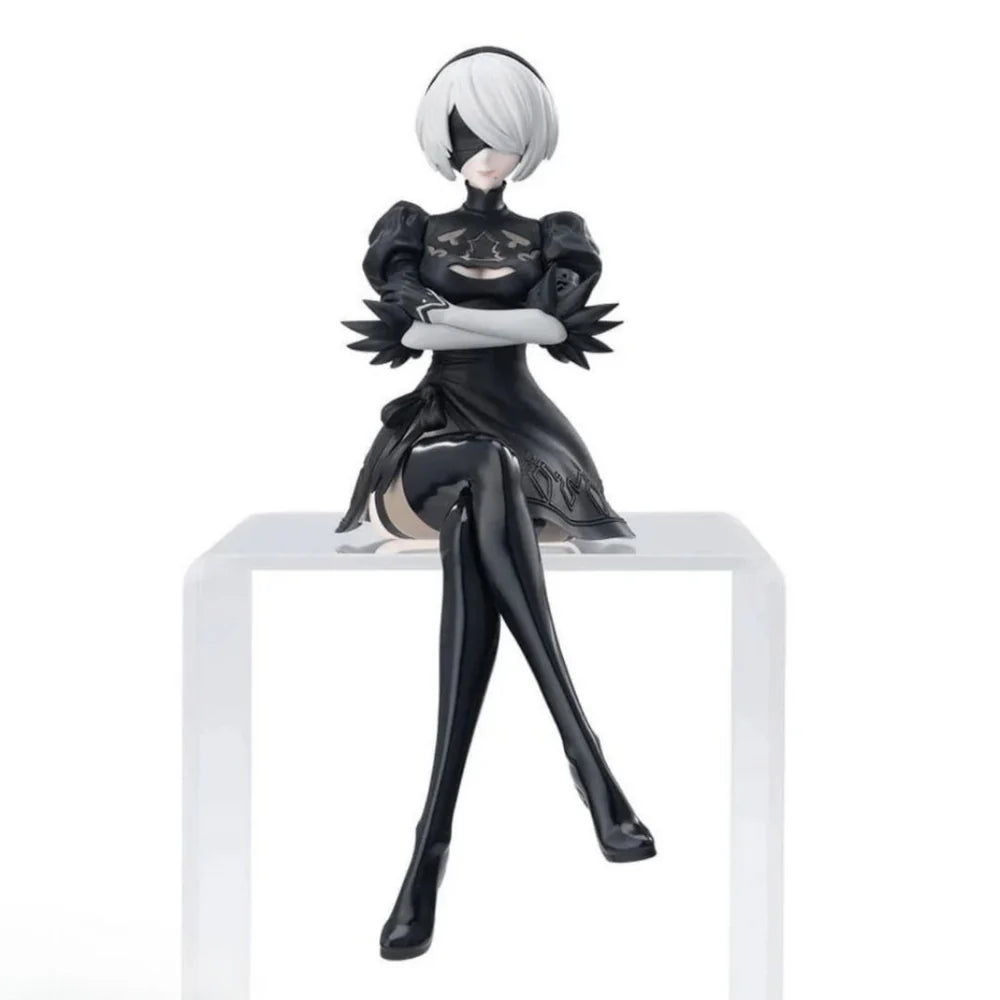 PVC Sitting Yorha No.2 Type B (2B) Anime Action Figure | 15cm Collectible Model Toy
