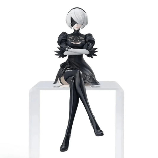 PVC Sitting Yorha No.2 Type B (2B) Anime Action Figure | 15cm Collectible Model Toy