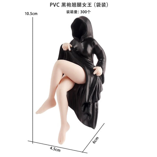 Artistic Hooded Lady PVC Figurine – 10.5 cm Decorative Collectible (Multicolor)