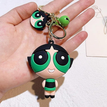 Powerpuff Girls Cartoon Keychain – Buttercup Character with Charm